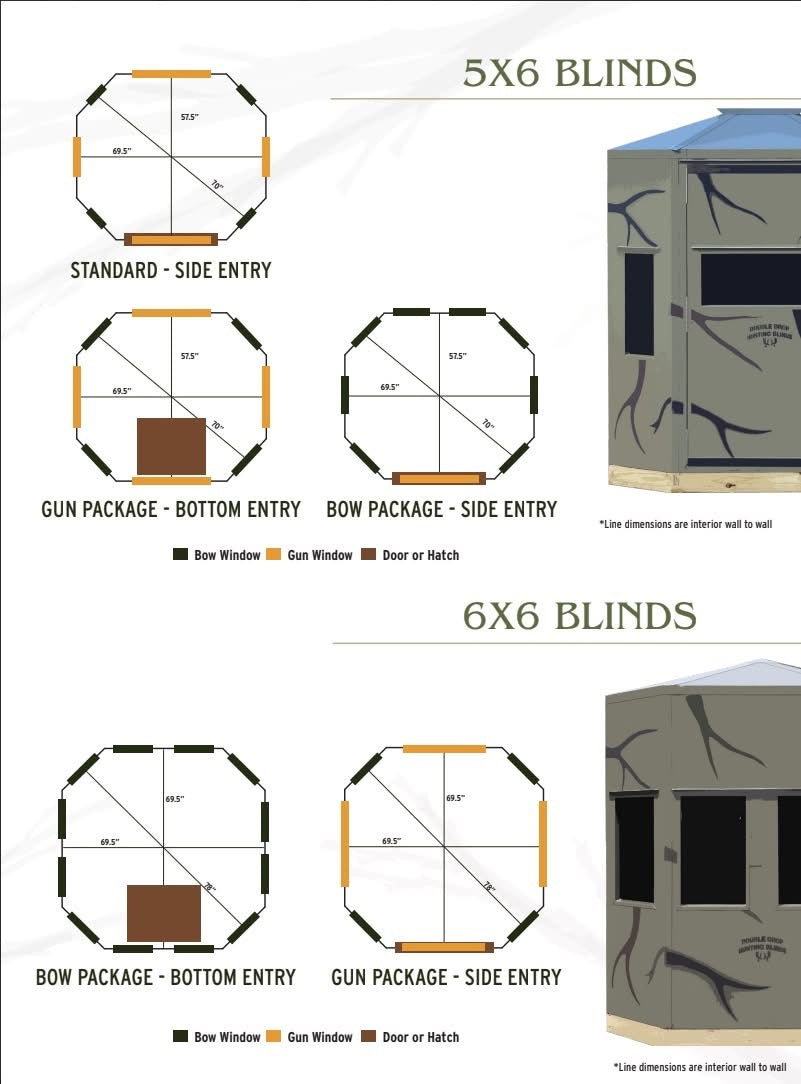 Double Drop Hunting Blind 5x6 Bow Windows Side Entry