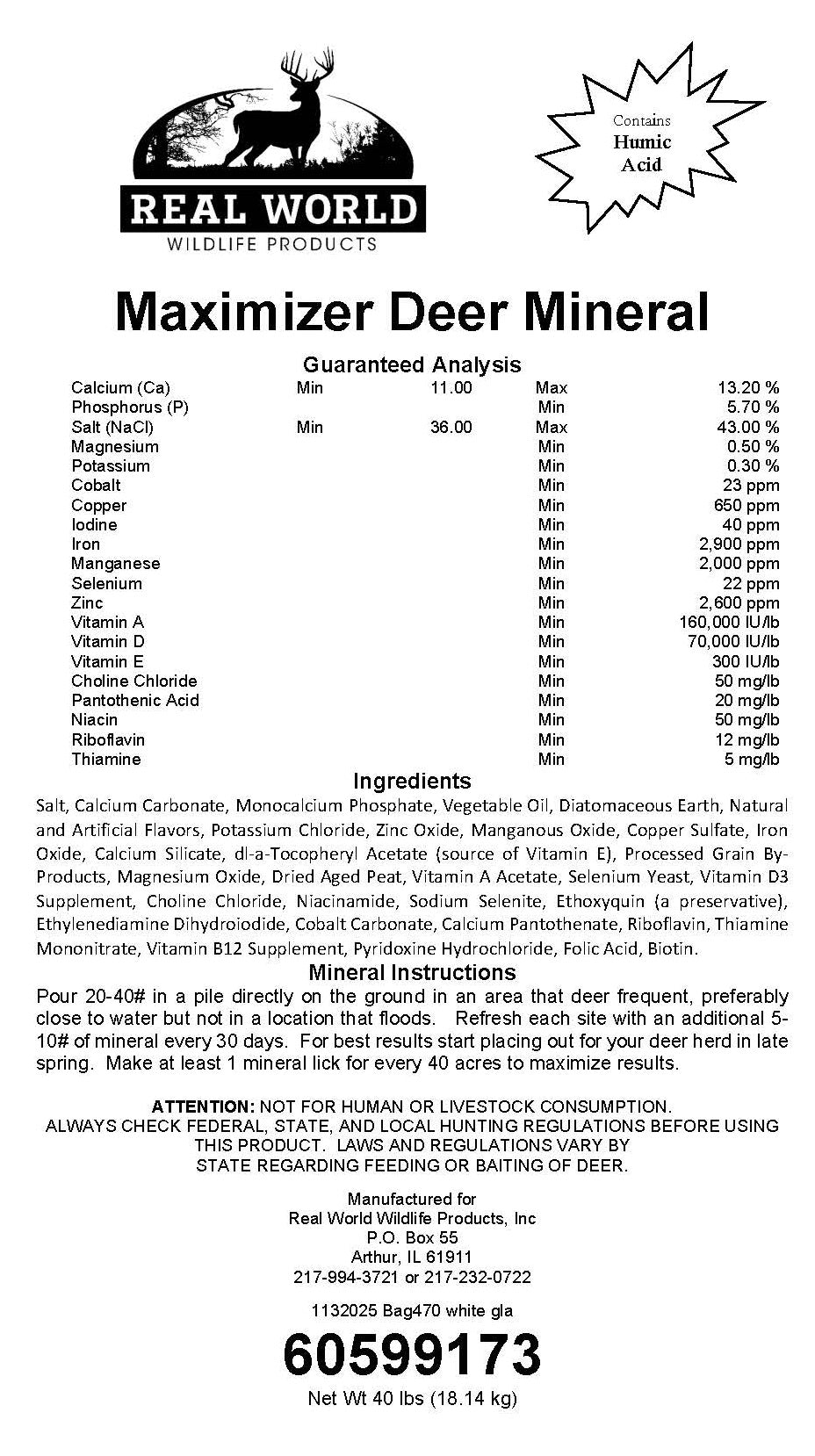 RWWP Maximizer Deer Mineral - 40 lbs